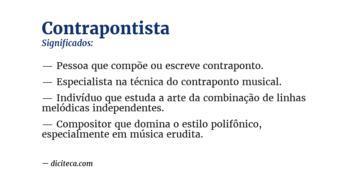 Significado de contrapontista