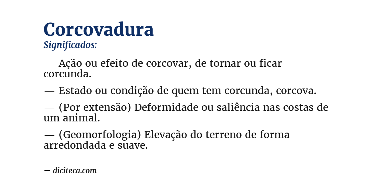 Significado de corcovadura