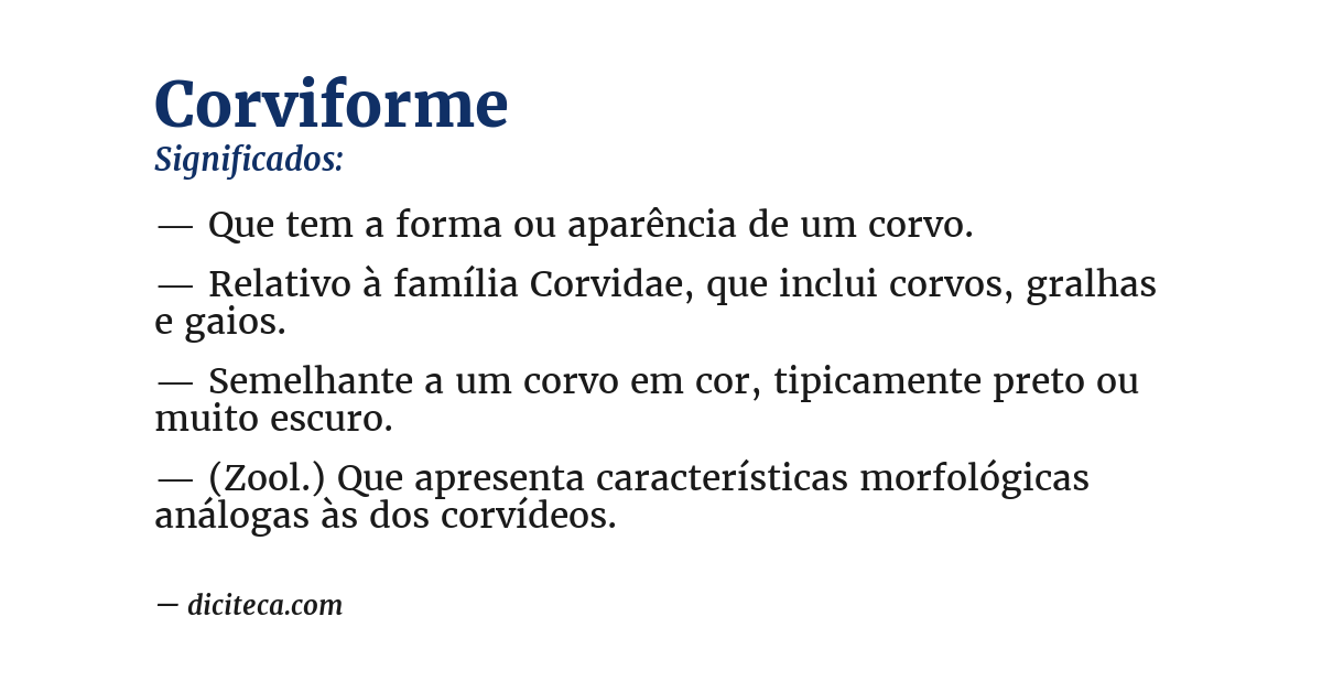 Significado de corviforme