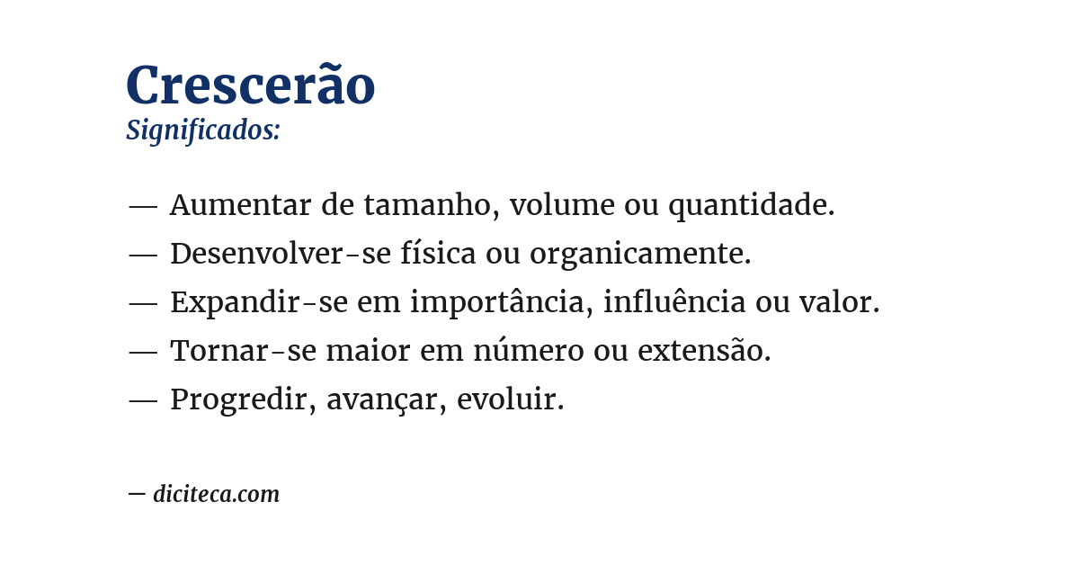 Significado de crescerão