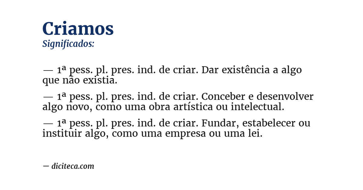Significado de criamos
