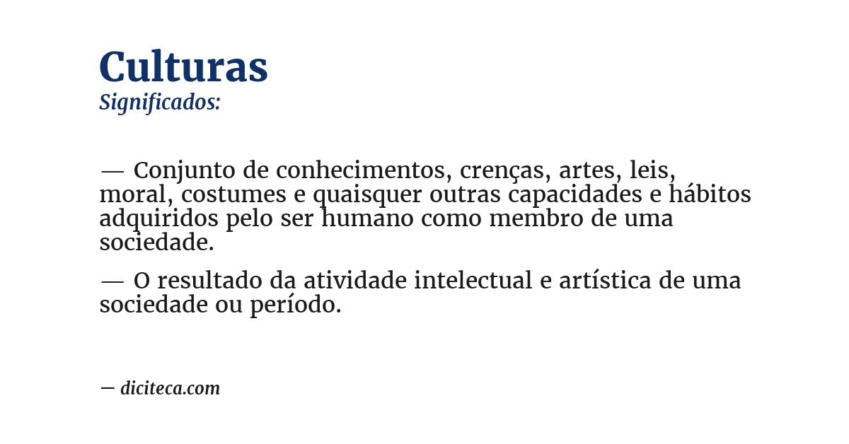 Significado de culturas