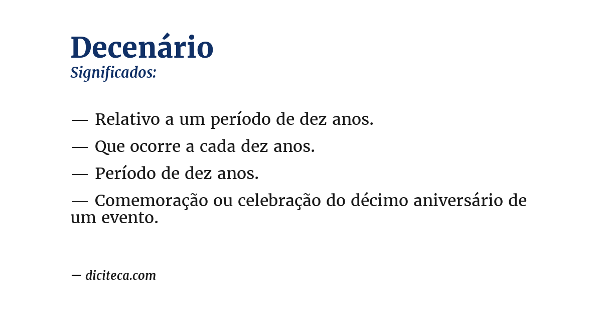 Significado de decenário