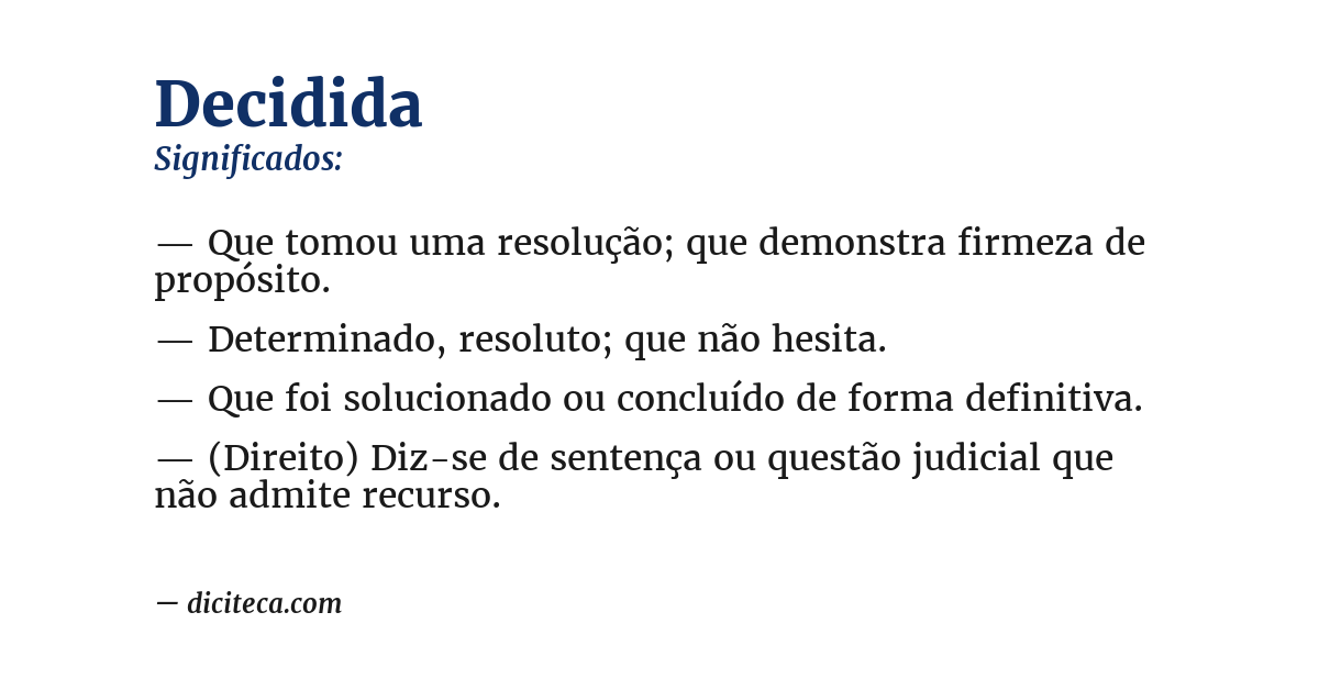 Significado de decidida