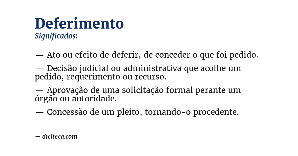 Significado de deferimento