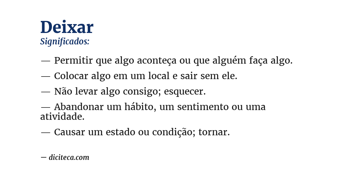 Significado de deixar