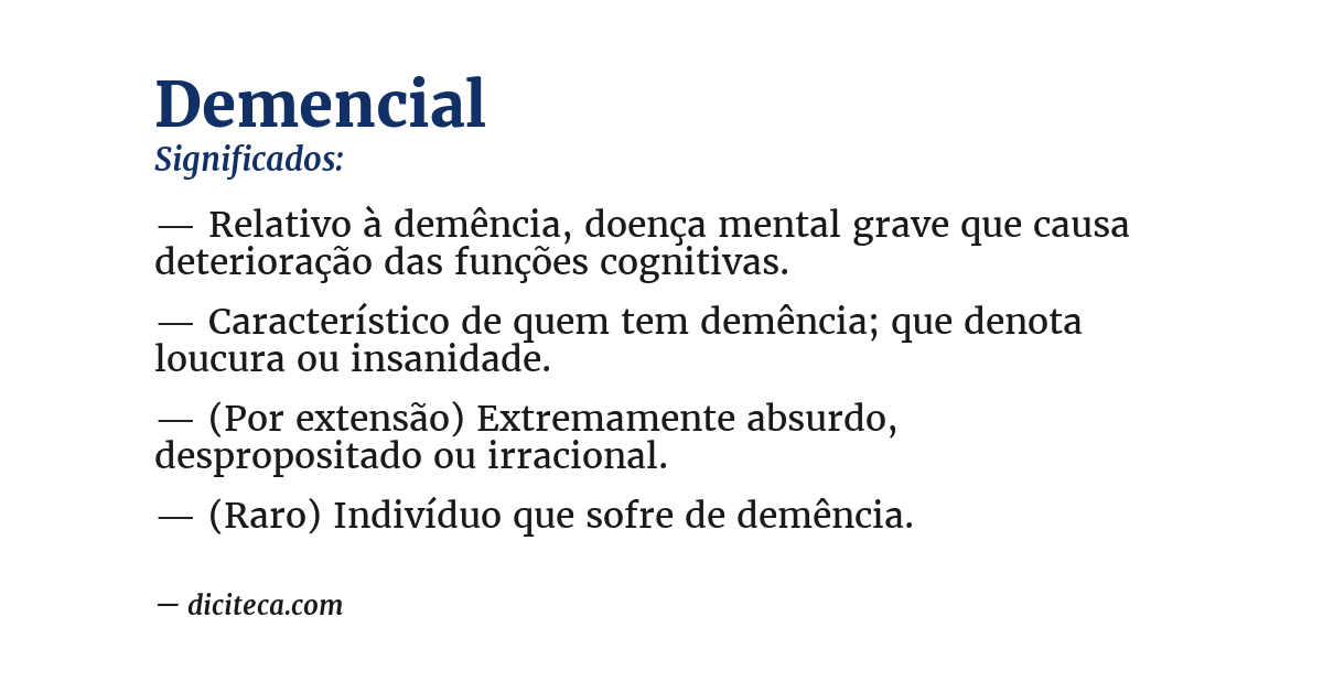 Significado de demencial