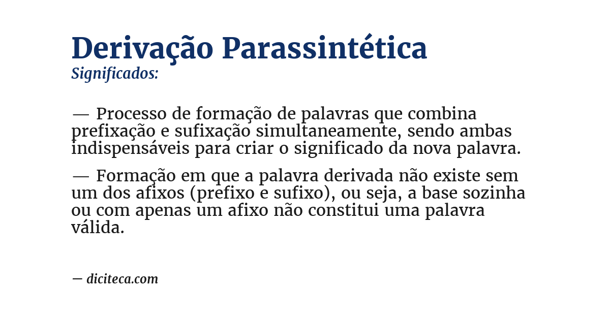 Significado de derivação parassintética
