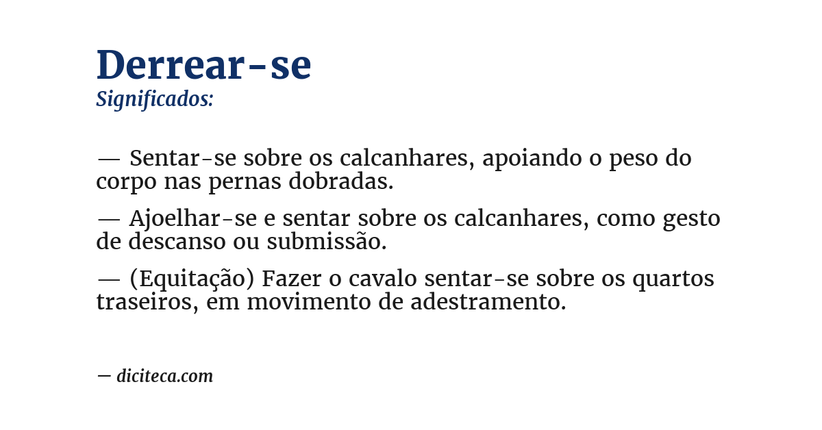 Significado de derrear-se