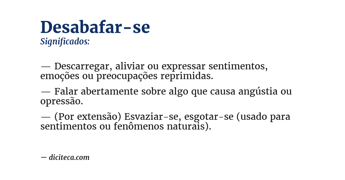 Significado de desabafar-se