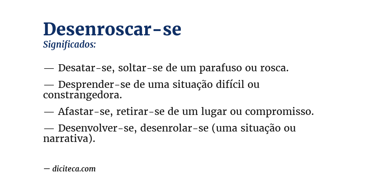 Significado de desenroscar-se