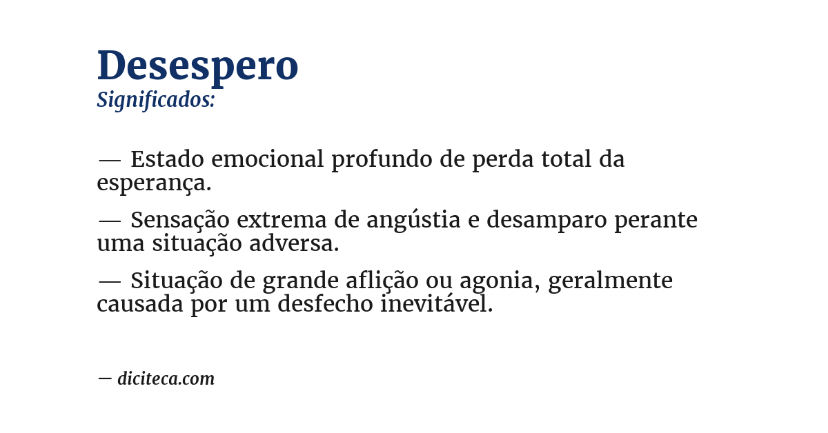 Significado de desespero