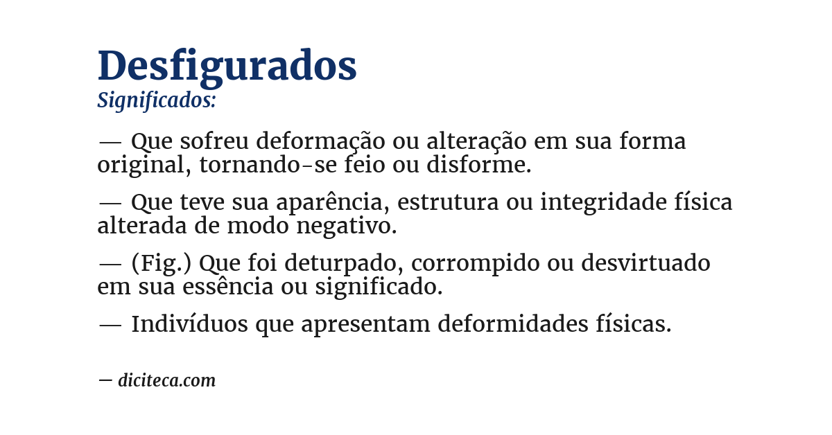 Significado de desfigurados