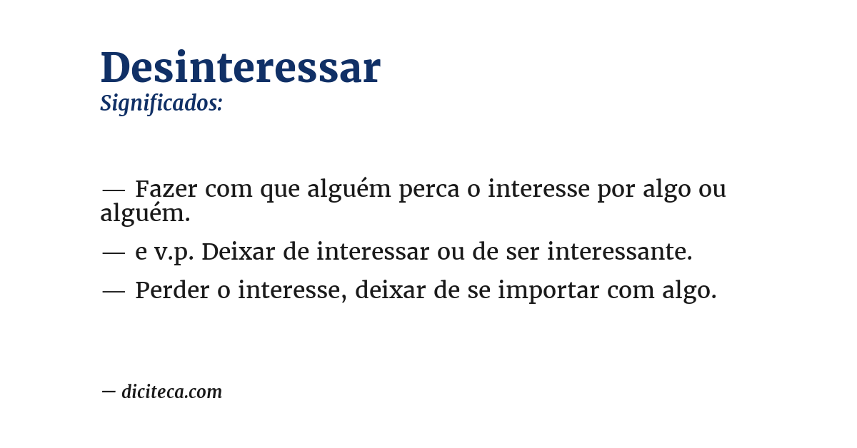 Significado de desinteressar