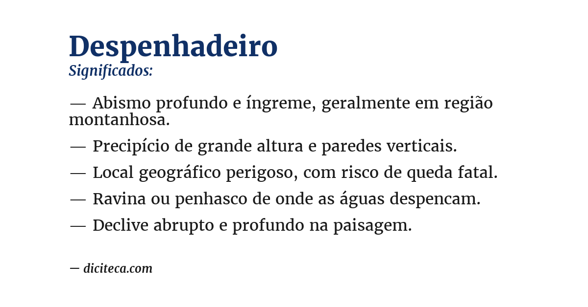 Significado de despenhadeiro