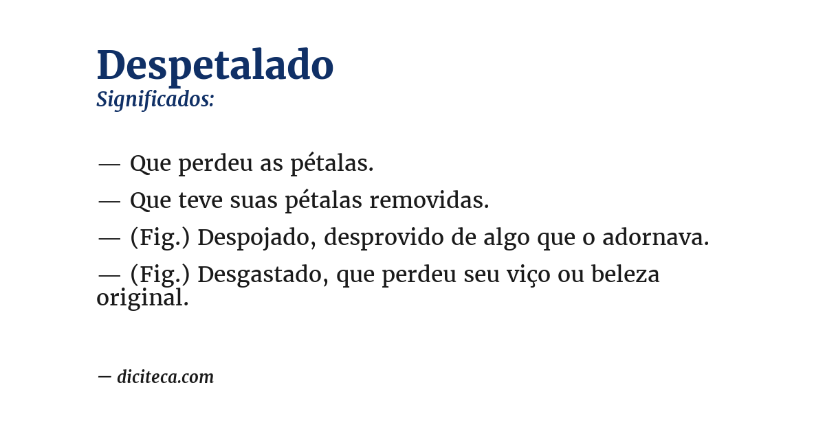 Significado de despetalado