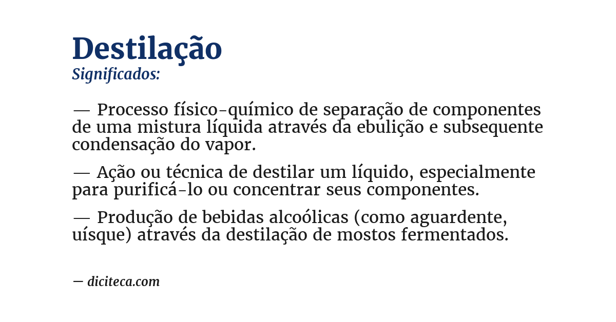 Significado de destilação