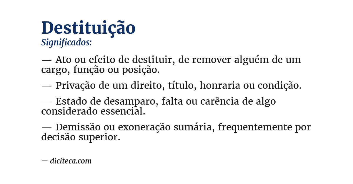 Significado de destituição