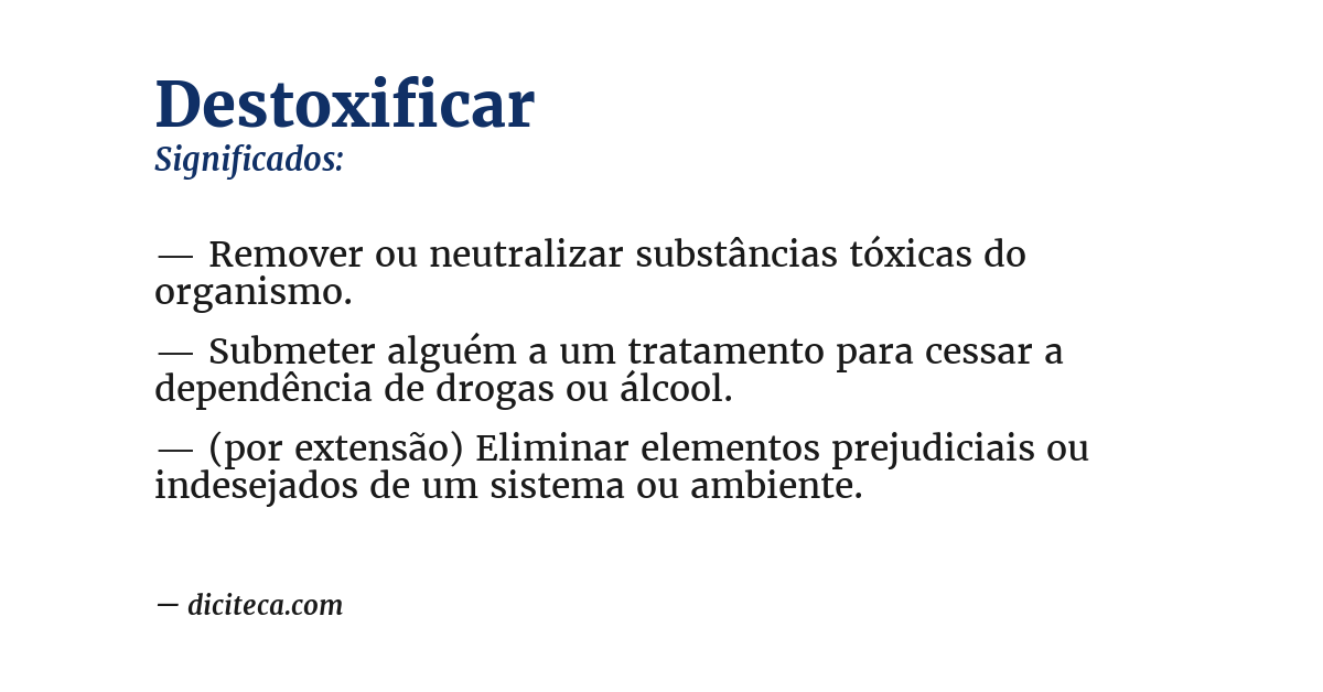Significado de destoxificar