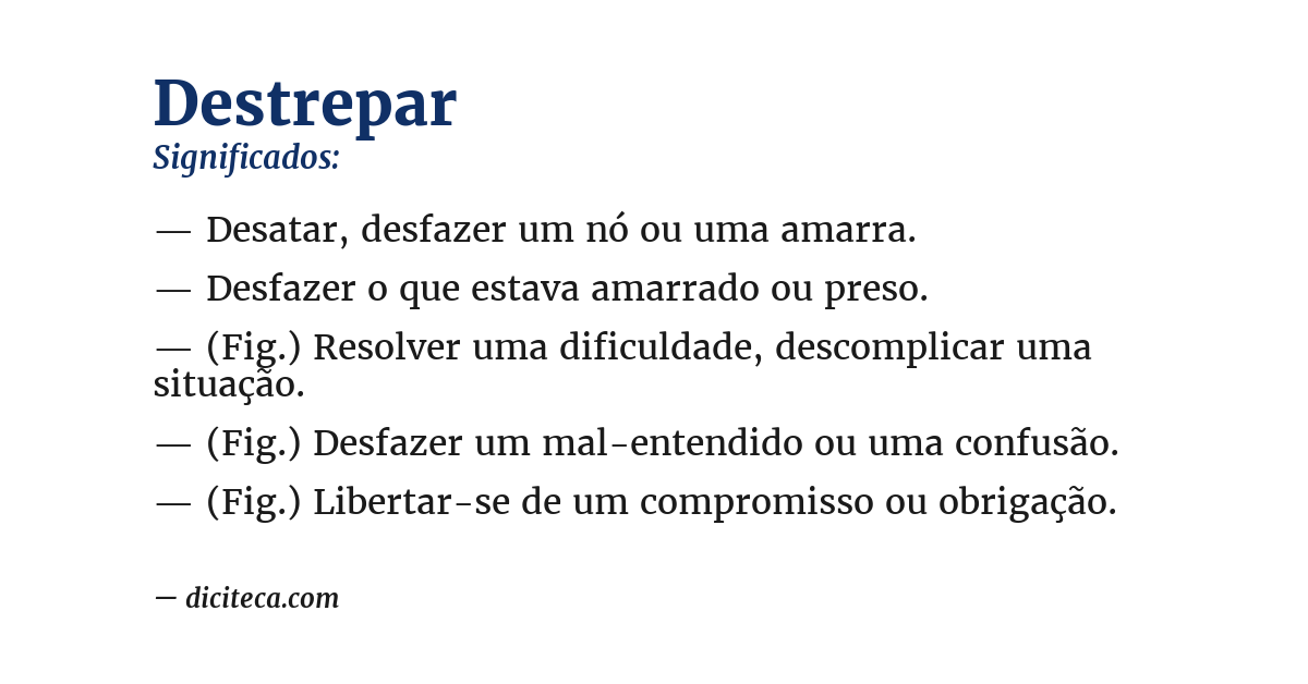 Significado de destrepar