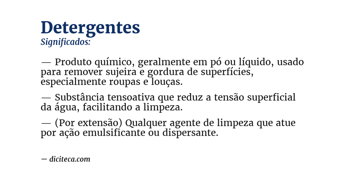 Significado de detergentes