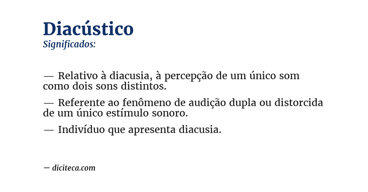 Significado de diacústico