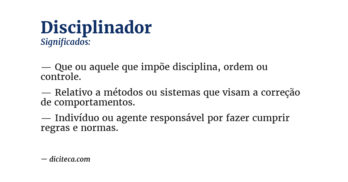 Significado de disciplinador