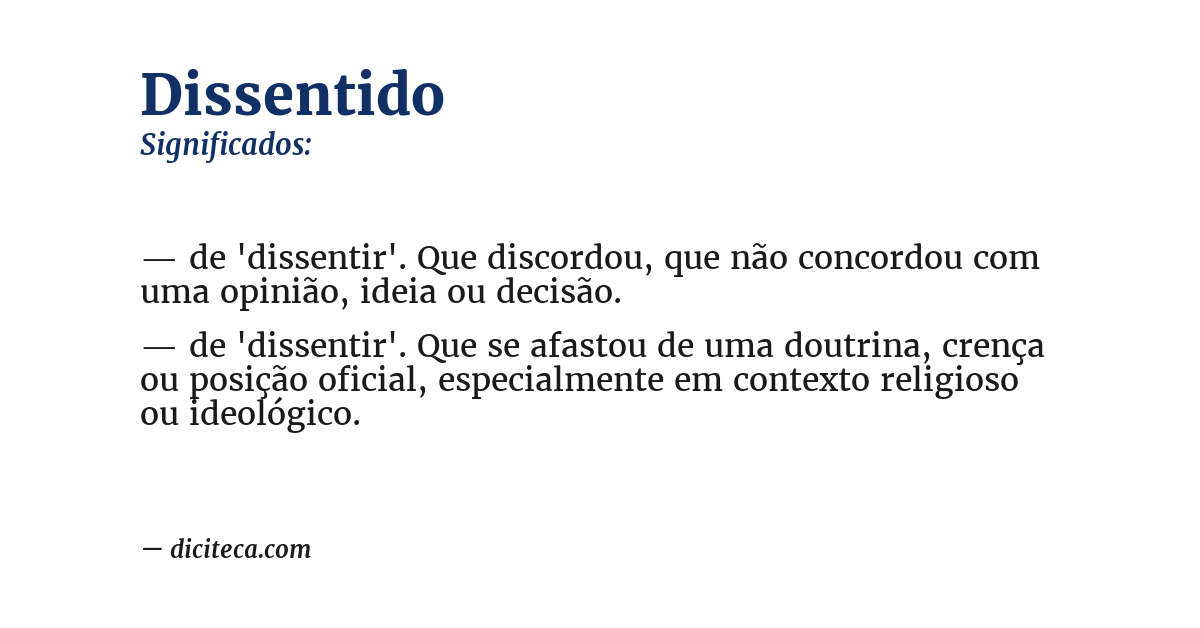 Significado de dissentido