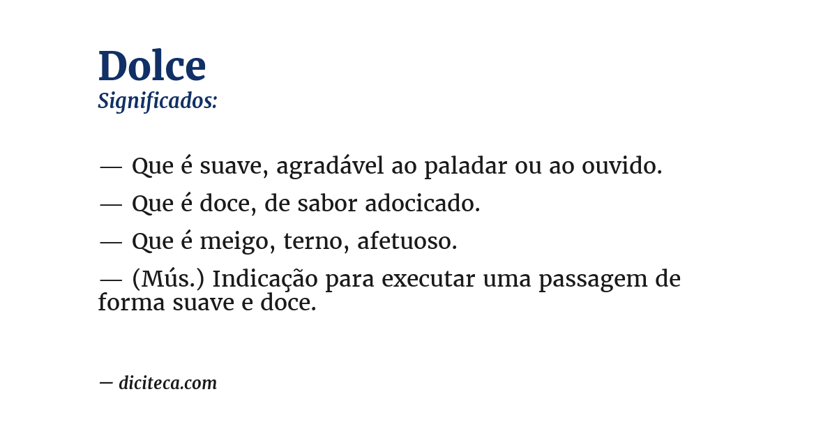 Significado de dolce