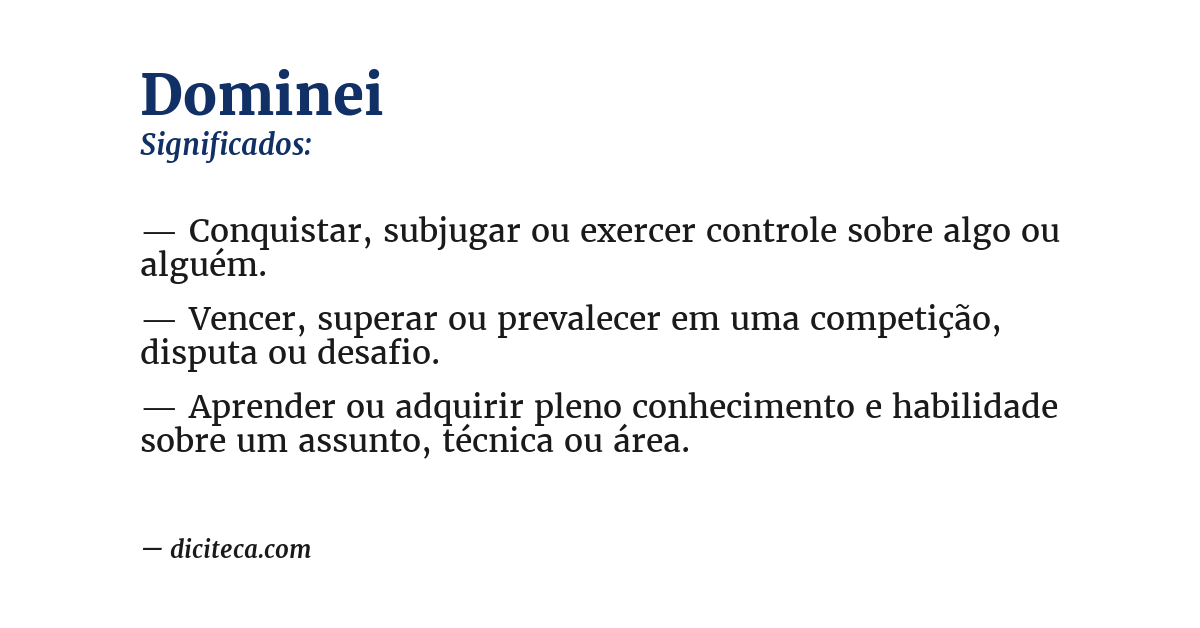 Significado de dominei