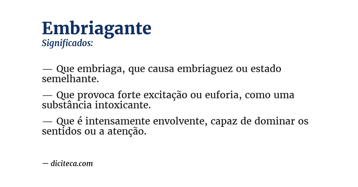 Significado de embriagante