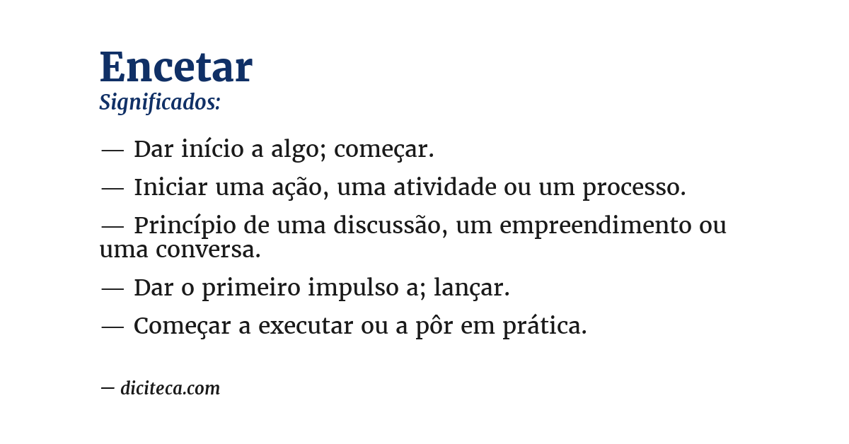 Significado de encetar
