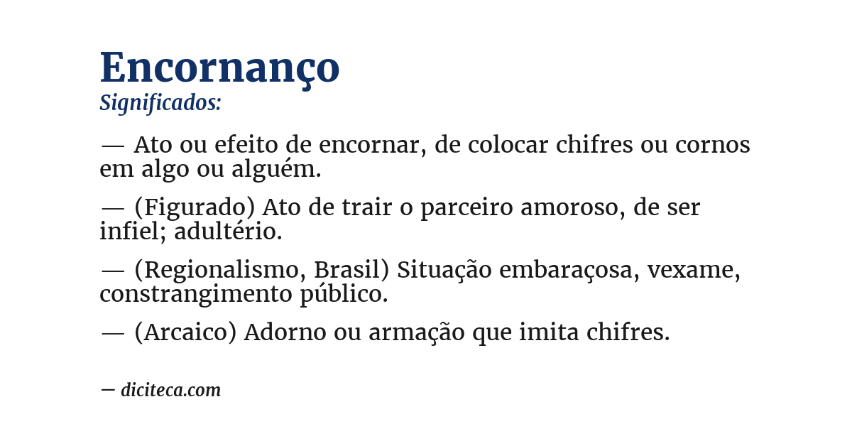 Significado de encornanço