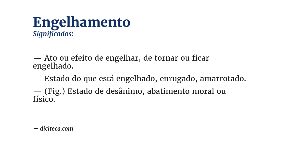 Significado de engelhamento