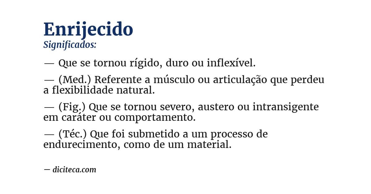 Significado de enrijecido