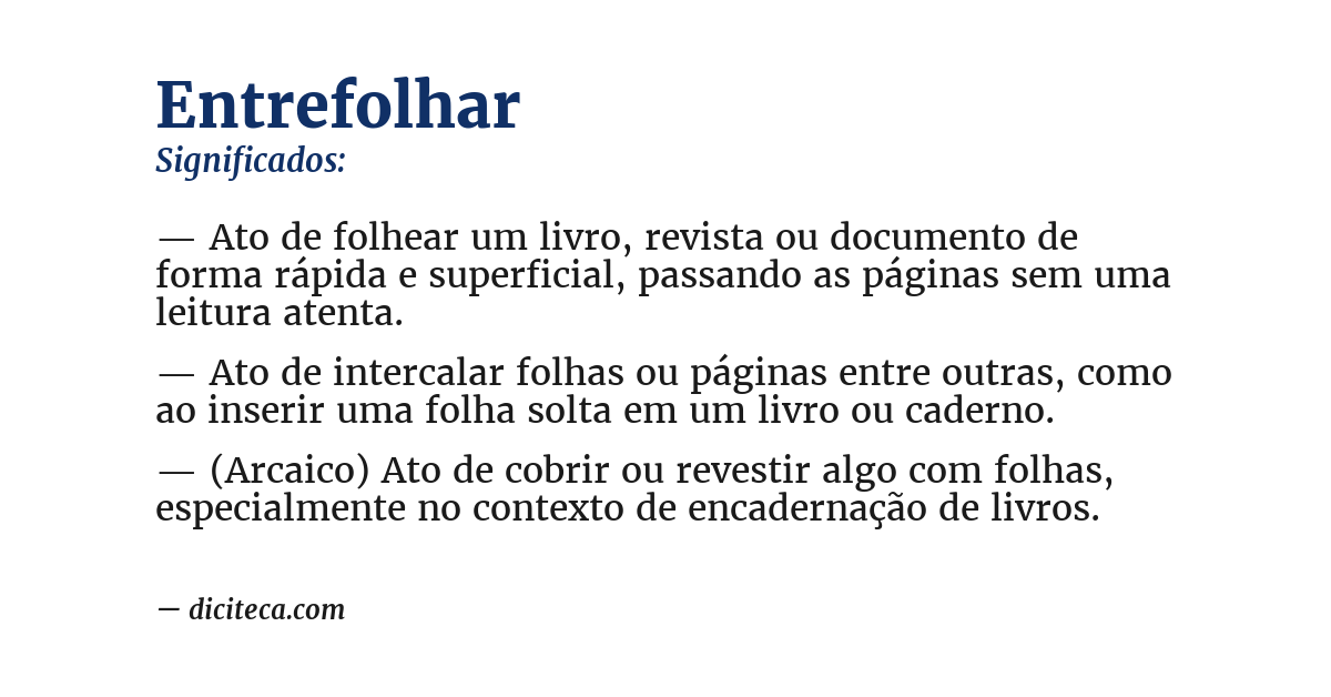 Significado de entrefolhar