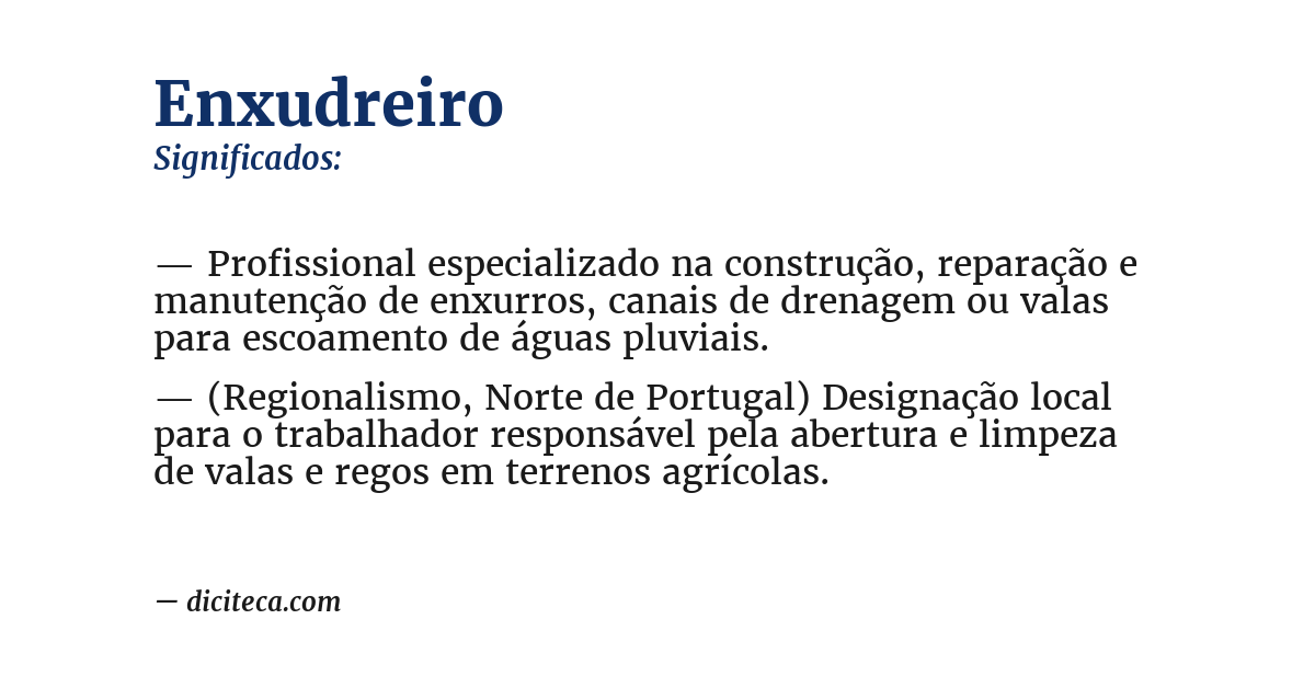 Significado de enxudreiro