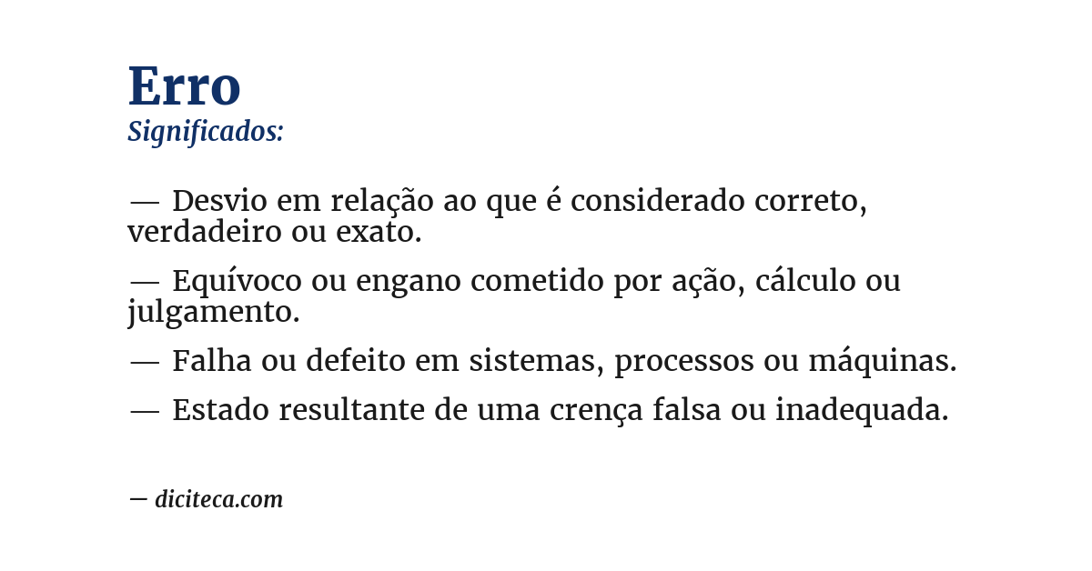 Significado de erro