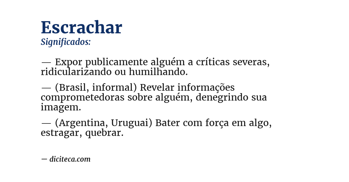 Significado de escrachar