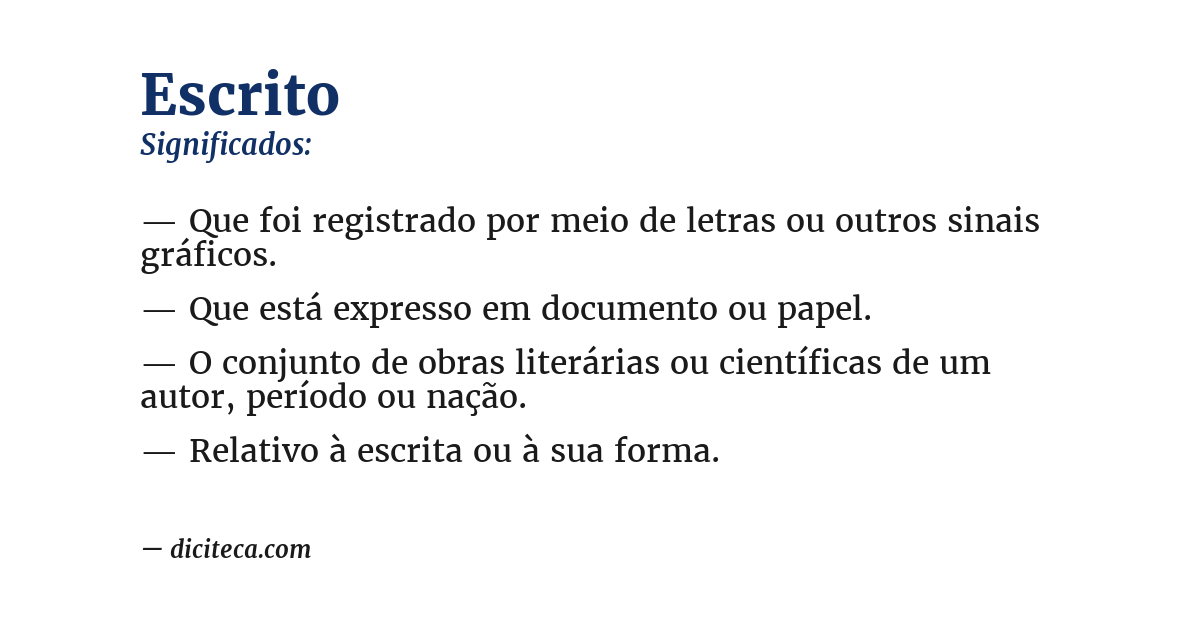 Significado de escrito