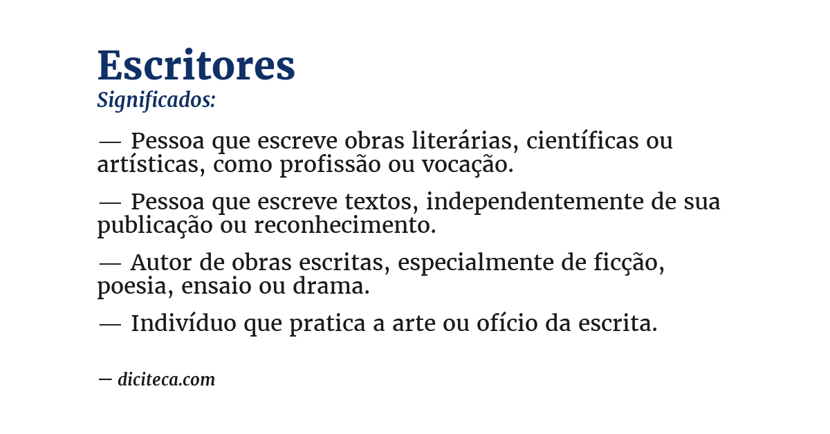 Significado de escritores