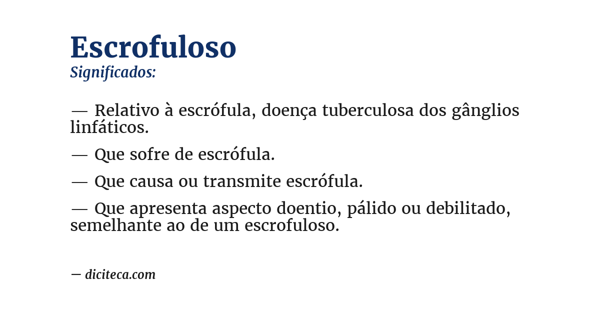 Significado de escrofuloso