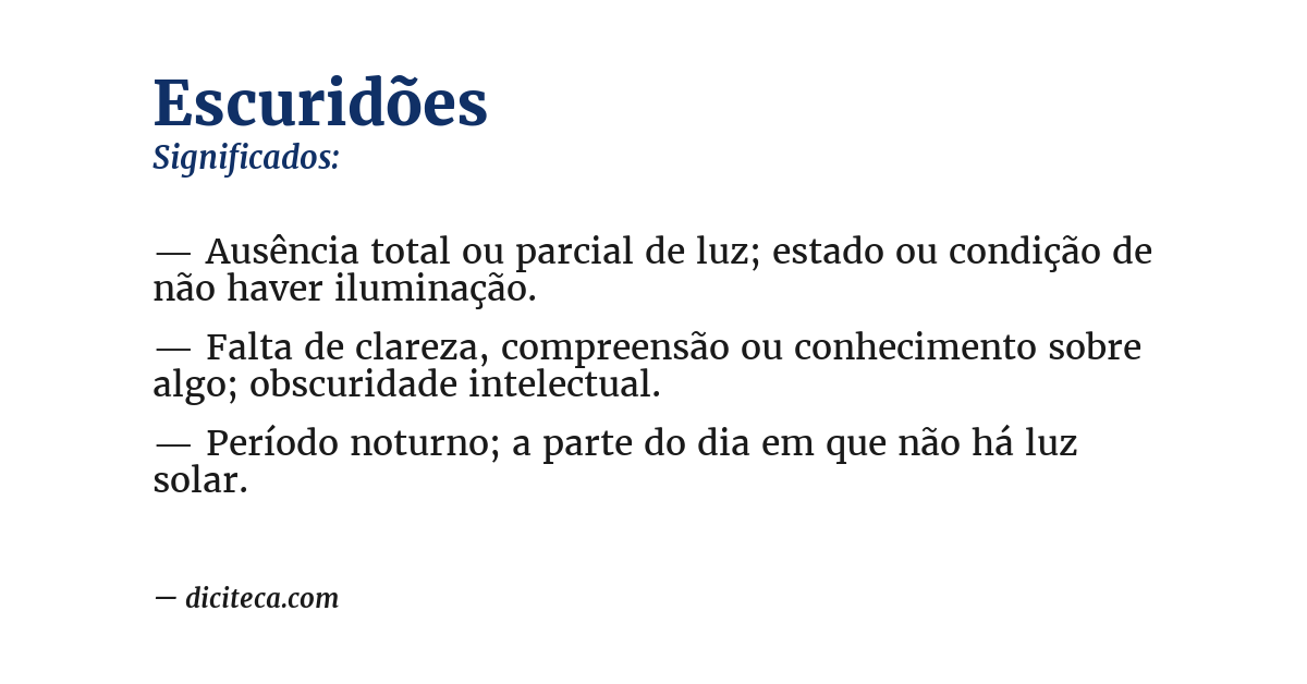Significado de escuridões