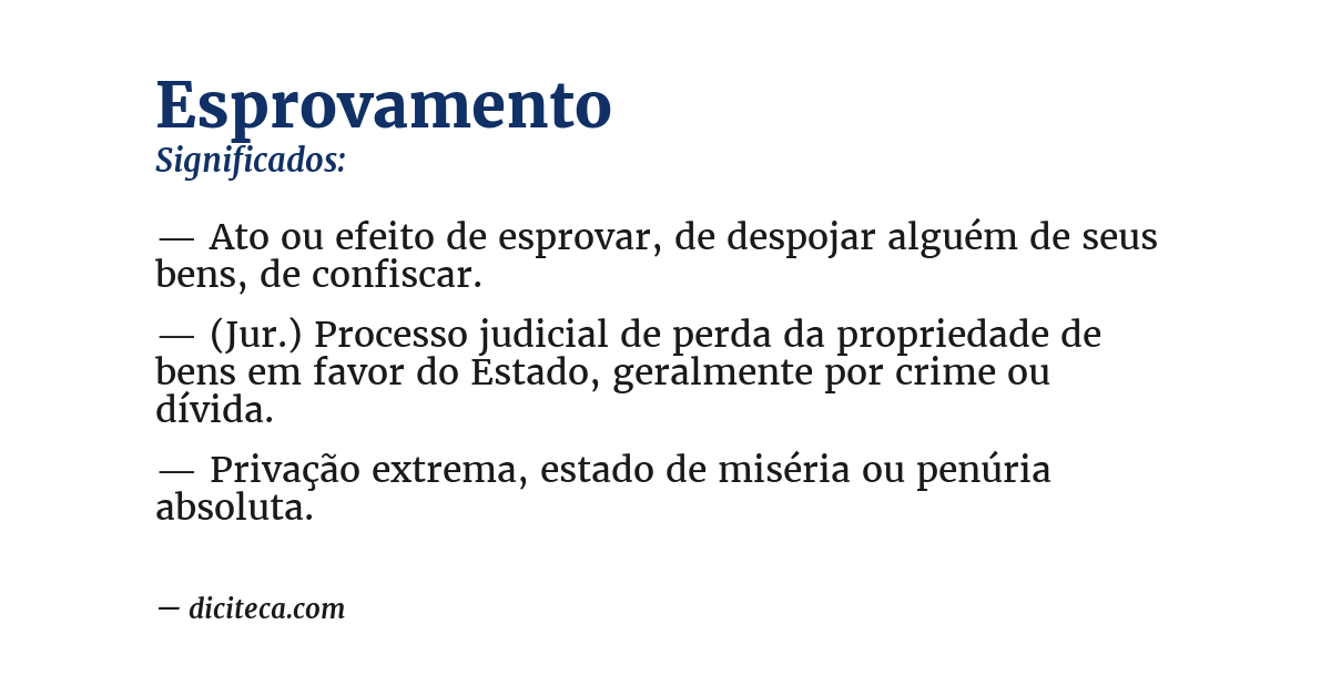 Significado de esprovamento