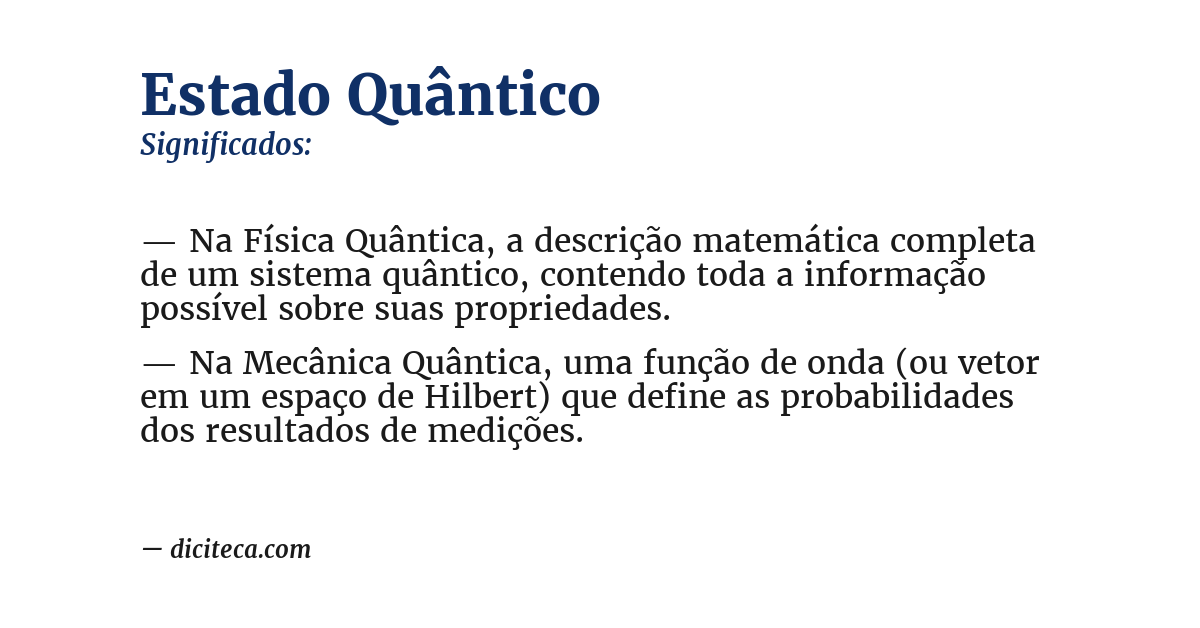 Significado de estado quântico