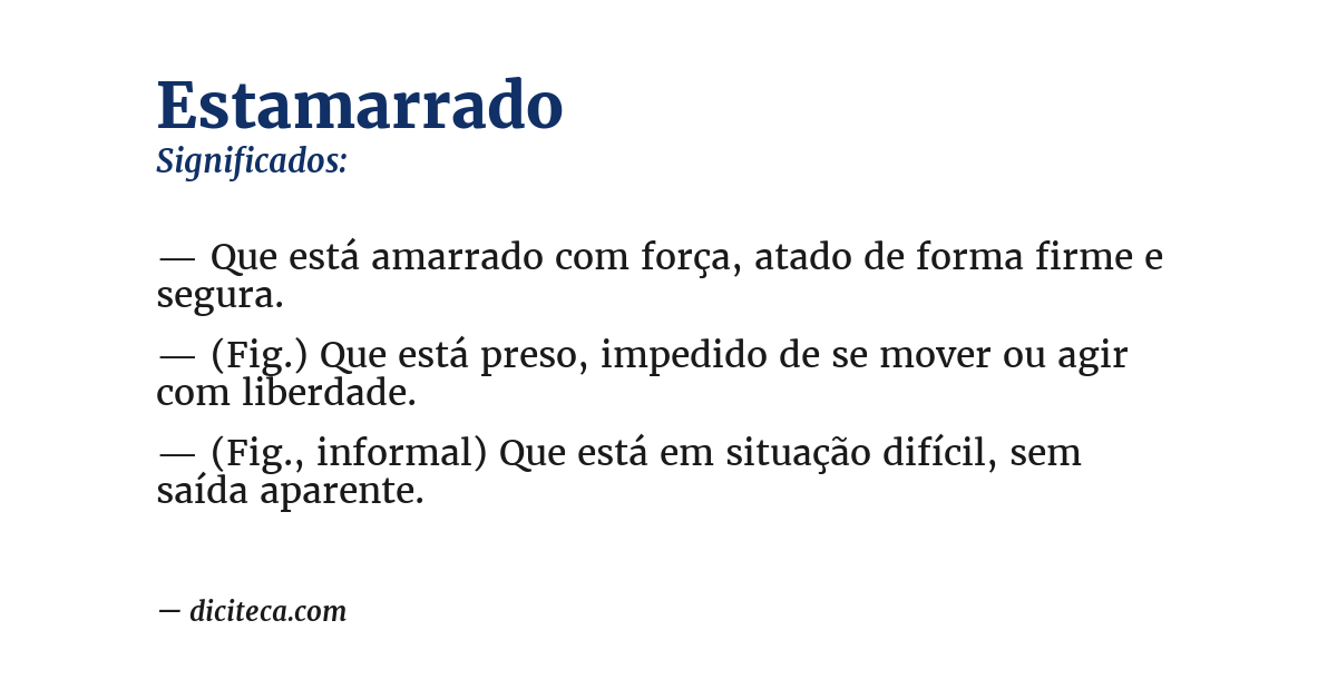 Significado de estamarrado