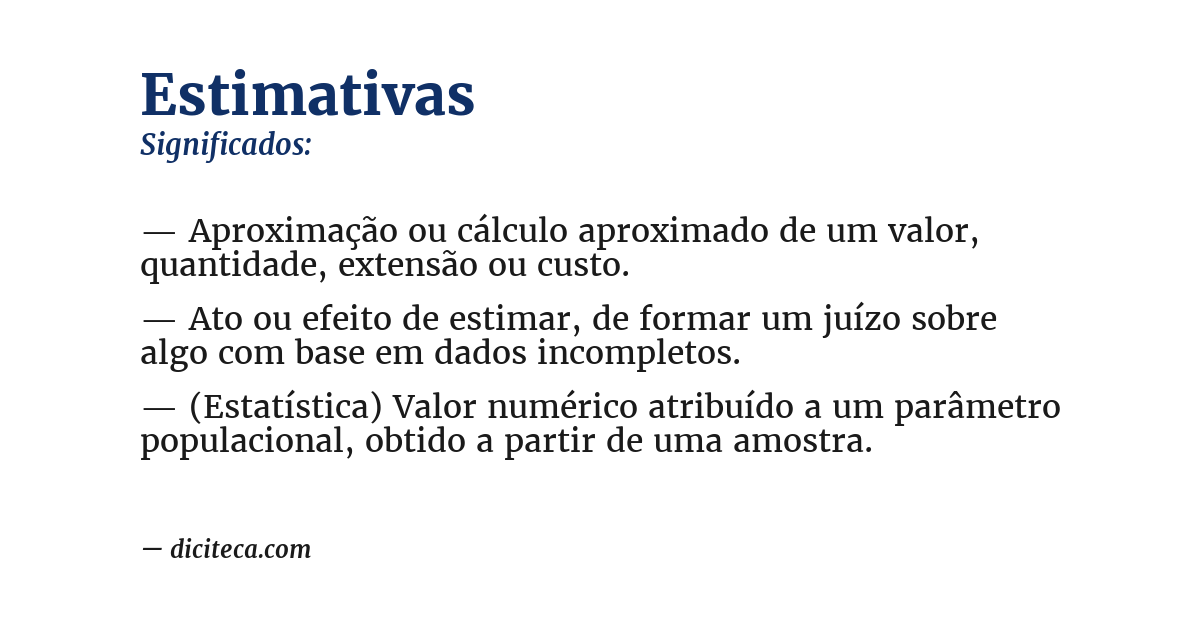 Significado de estimativas