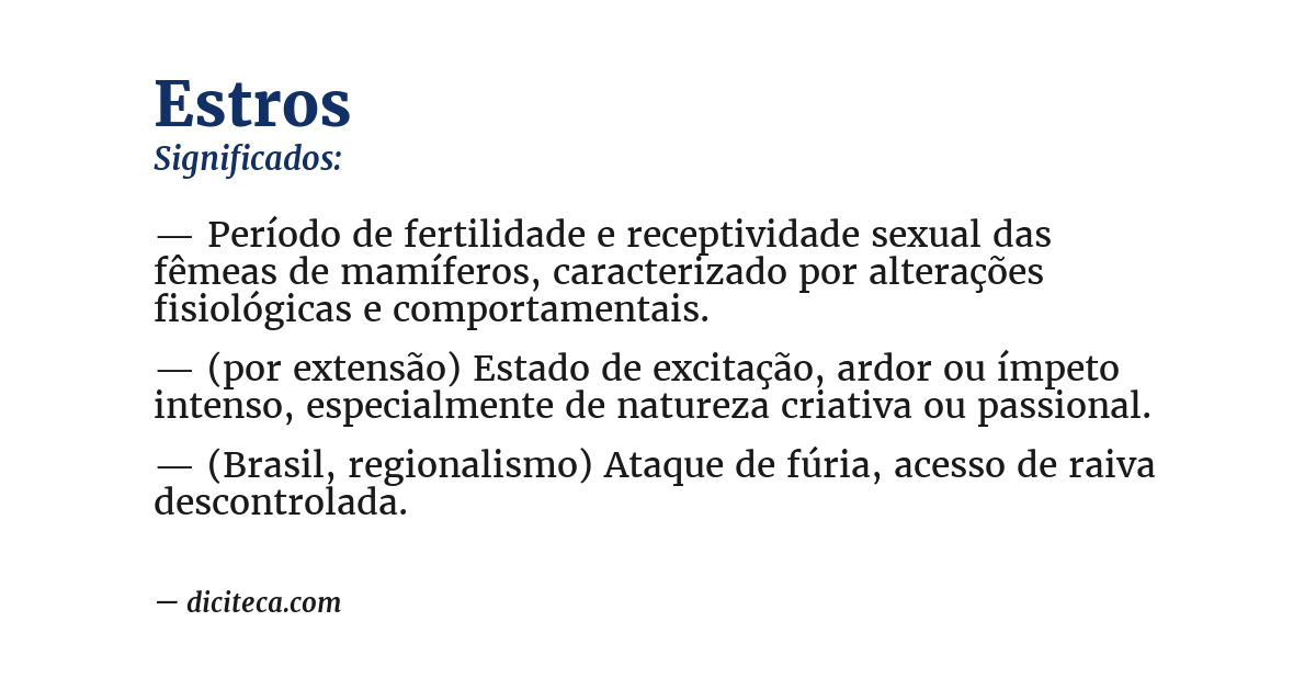 Significado de estros