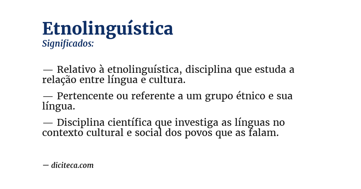 Significado de etnolinguística