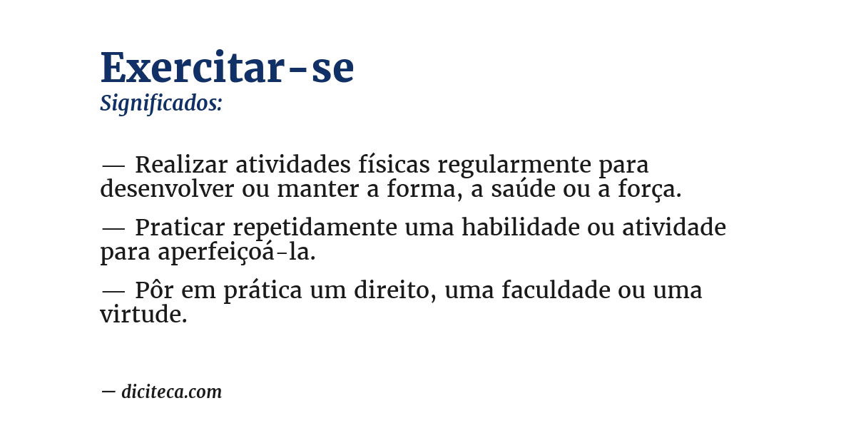 Significado de exercitar-se